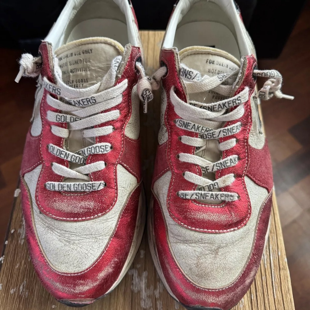 Golden Goose Red And White Sneakers